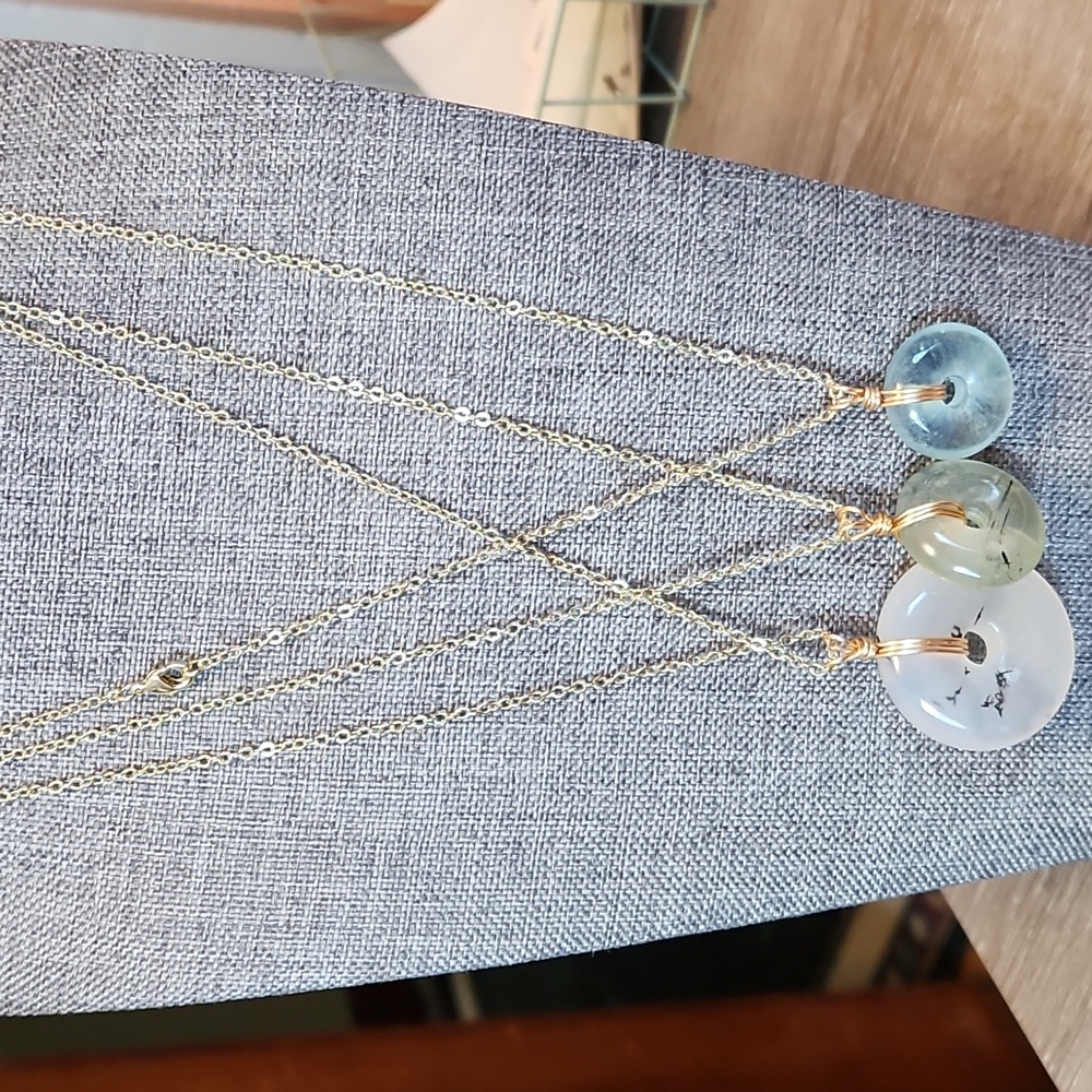 18 inch crystal donut necklaces Each Sold Seperately